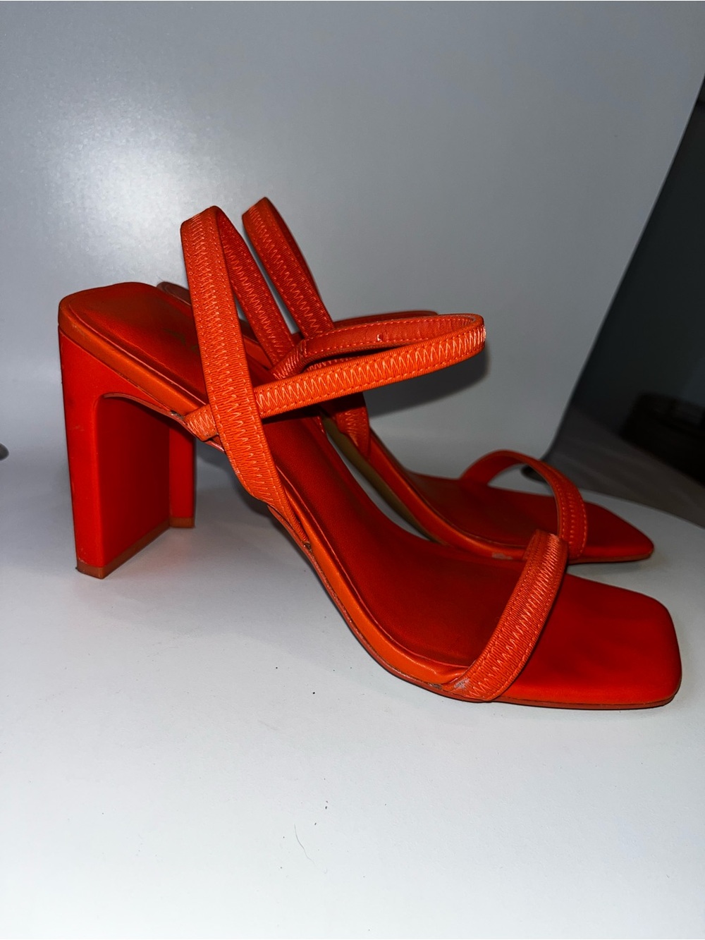 Aldo Women's Orange Strappy Block Heel Sandals